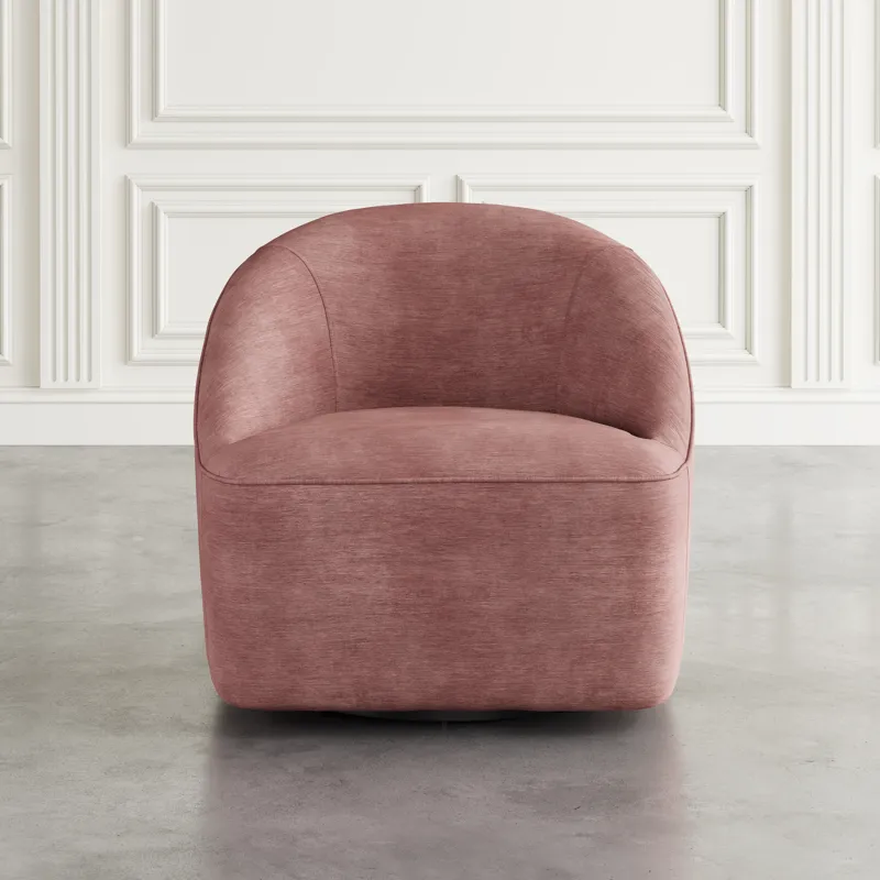 Lulu Mid-Century Modern Upholstered Casual Swivel Accent Chair