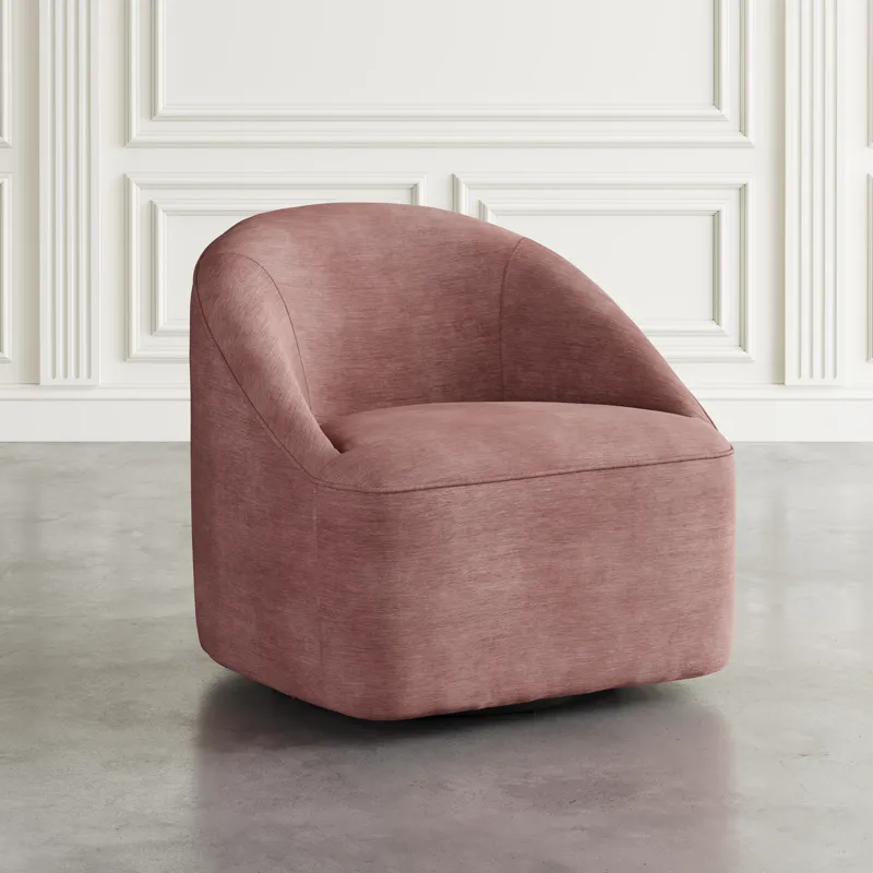 Lulu Mid-Century Modern Upholstered Casual Swivel Accent Chair