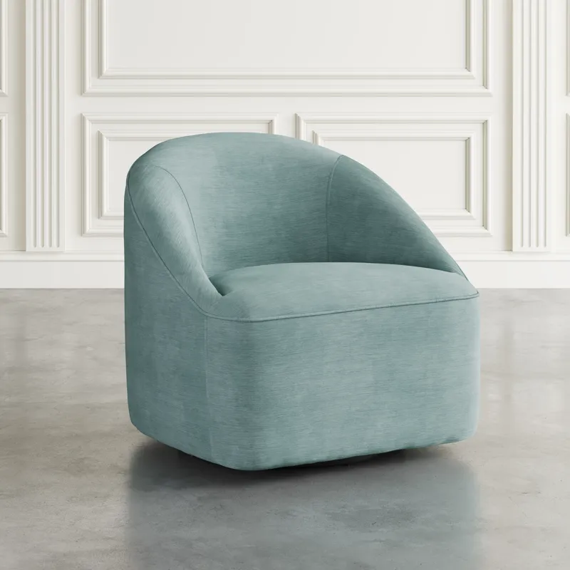 Lulu Mid-Century Modern Upholstered Casual Swivel Accent Chair