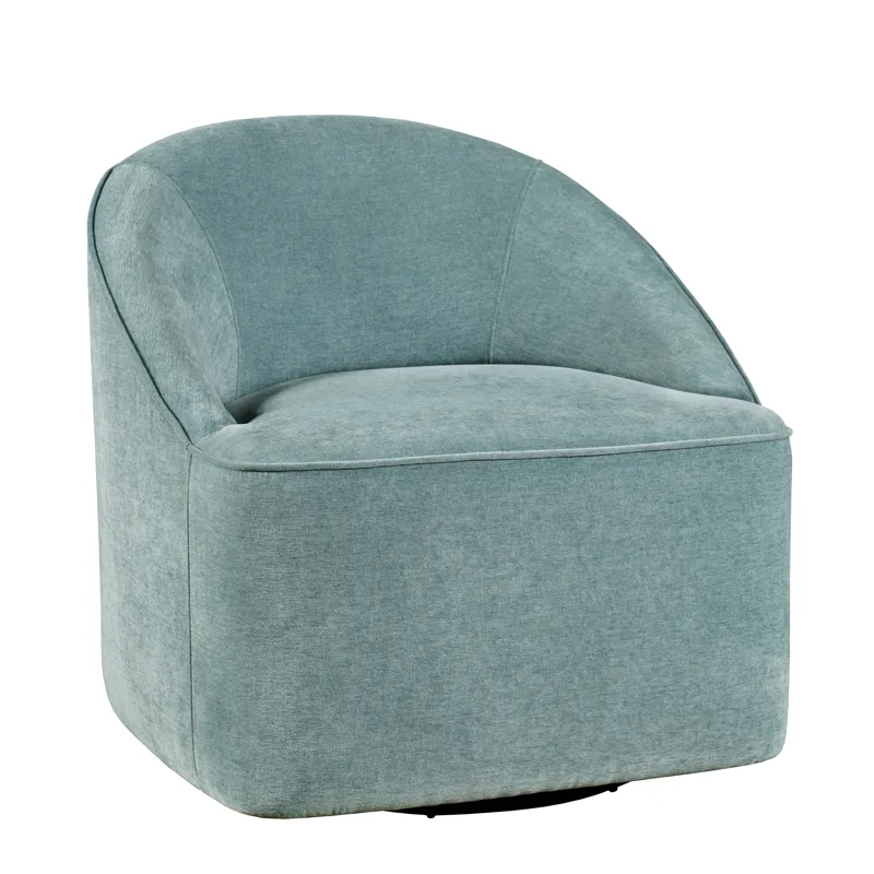 Lulu Mid-Century Modern Upholstered Casual Swivel Accent Chair