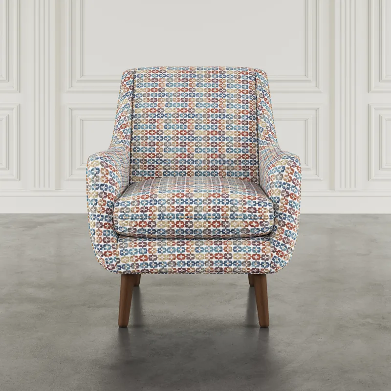 Nielsen Mid-Century Modern Upholstered Retro Geometric Fabric Accent Chair