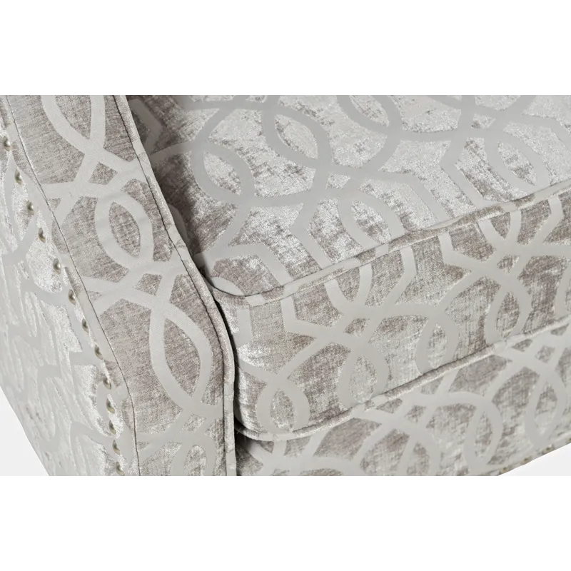 Quinn Upholstered Geometric Pattern Accent Chair With Nailhead Trim