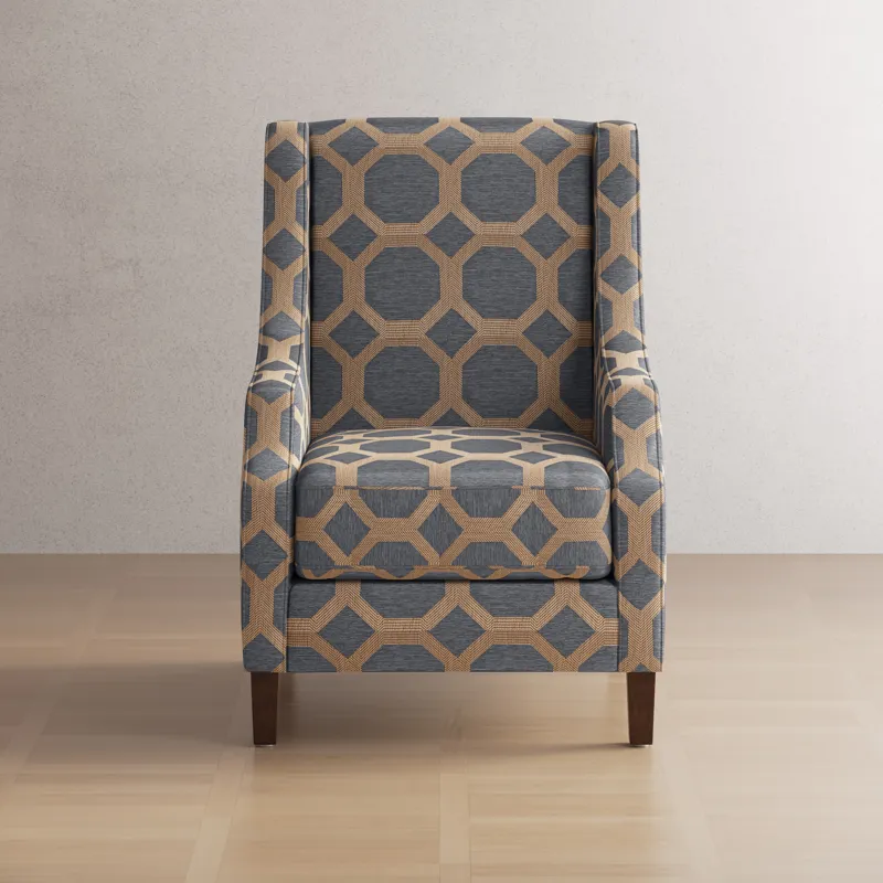 Sanders Geometric Pattern Luxury Accent Upholstered Accent Chair