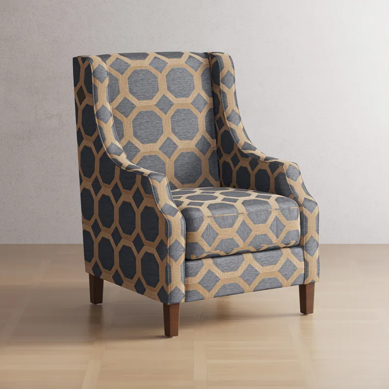 Sanders Geometric Pattern Luxury Accent Upholstered Accent Chair