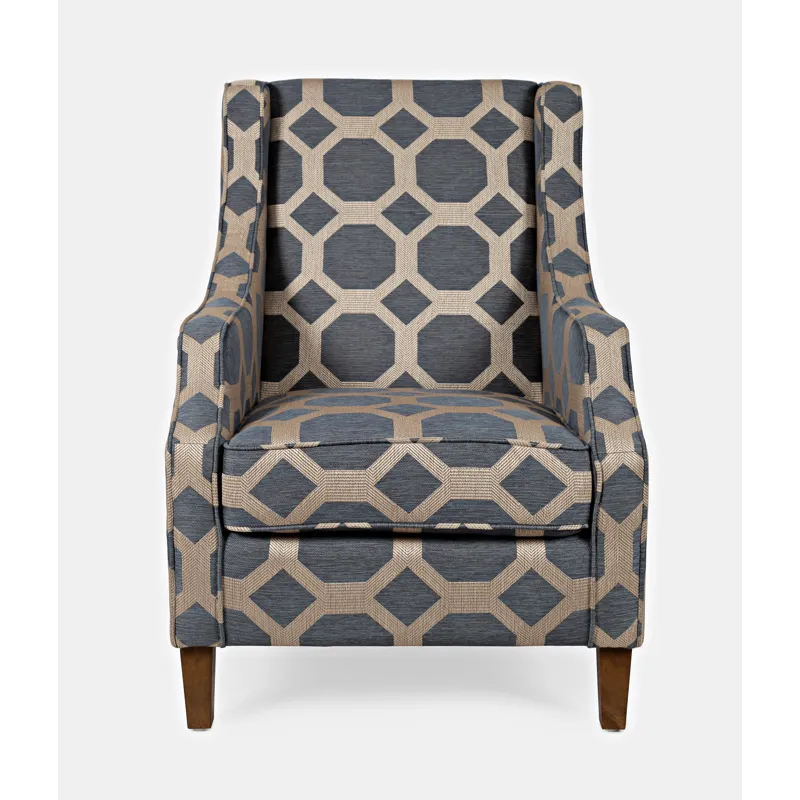 Sanders Geometric Pattern Luxury Accent Upholstered Accent Chair
