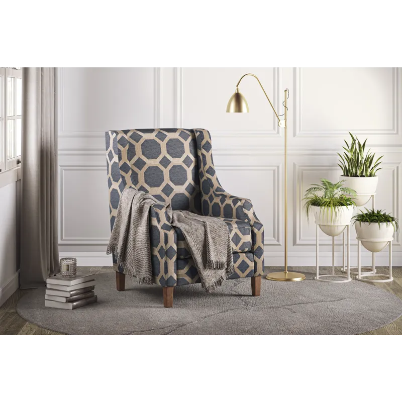 Sanders Geometric Pattern Luxury Accent Upholstered Accent Chair