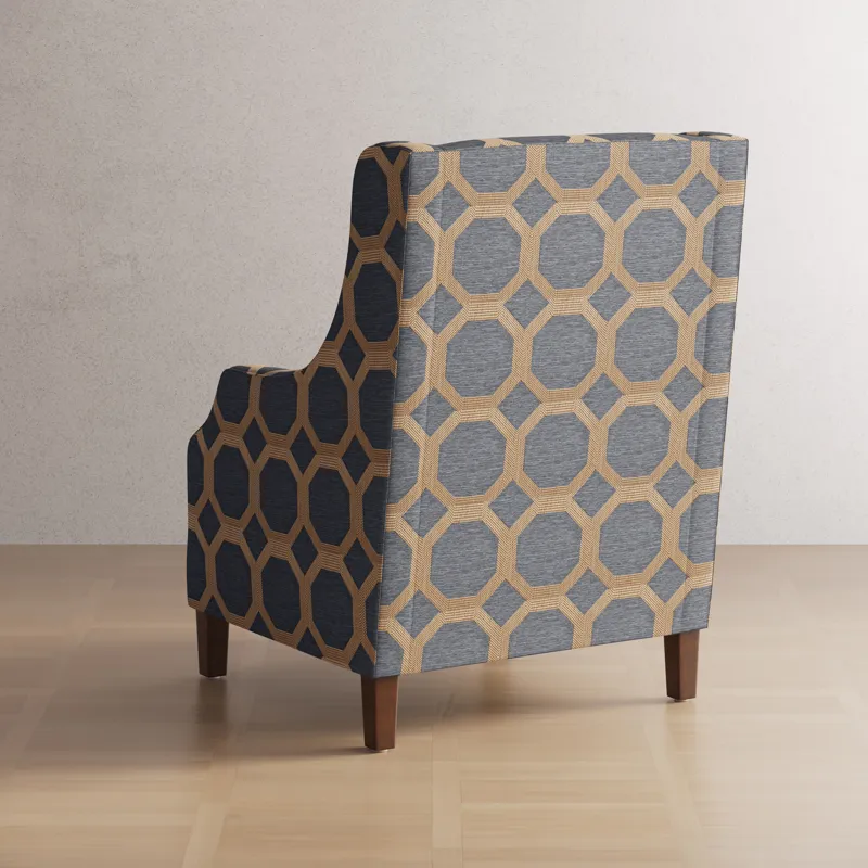 Sanders Geometric Pattern Luxury Accent Upholstered Accent Chair