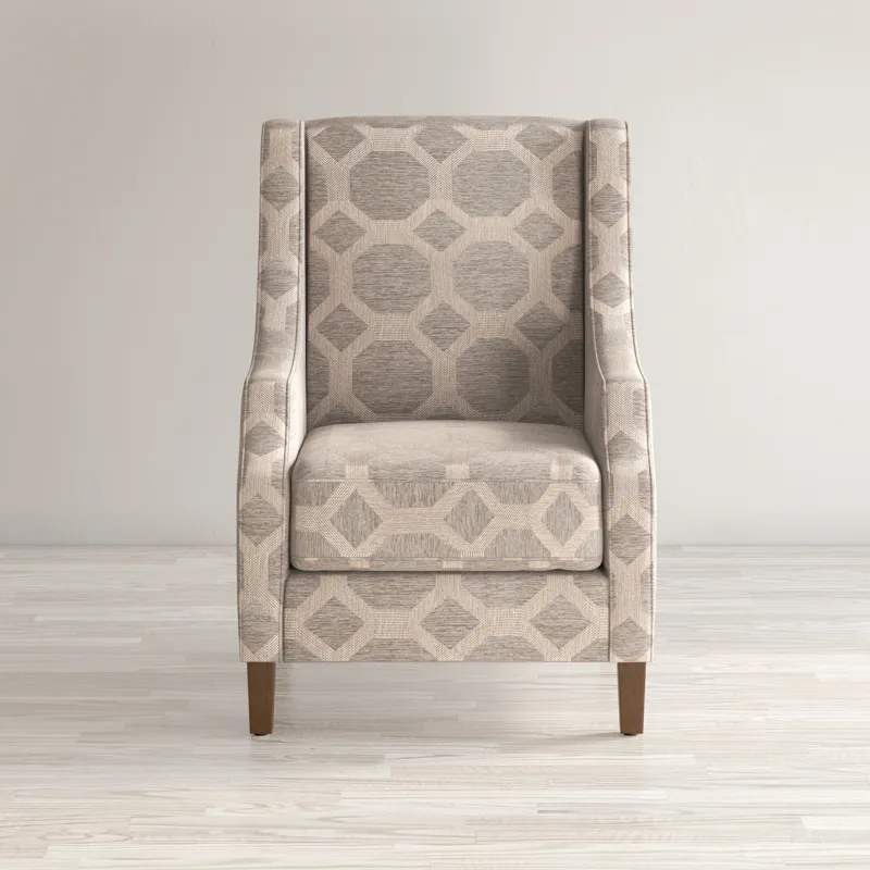 Sanders Geometric Pattern Luxury Accent Upholstered Accent Chair