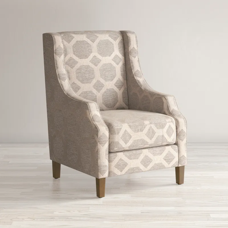 Sanders Geometric Pattern Luxury Accent Upholstered Accent Chair