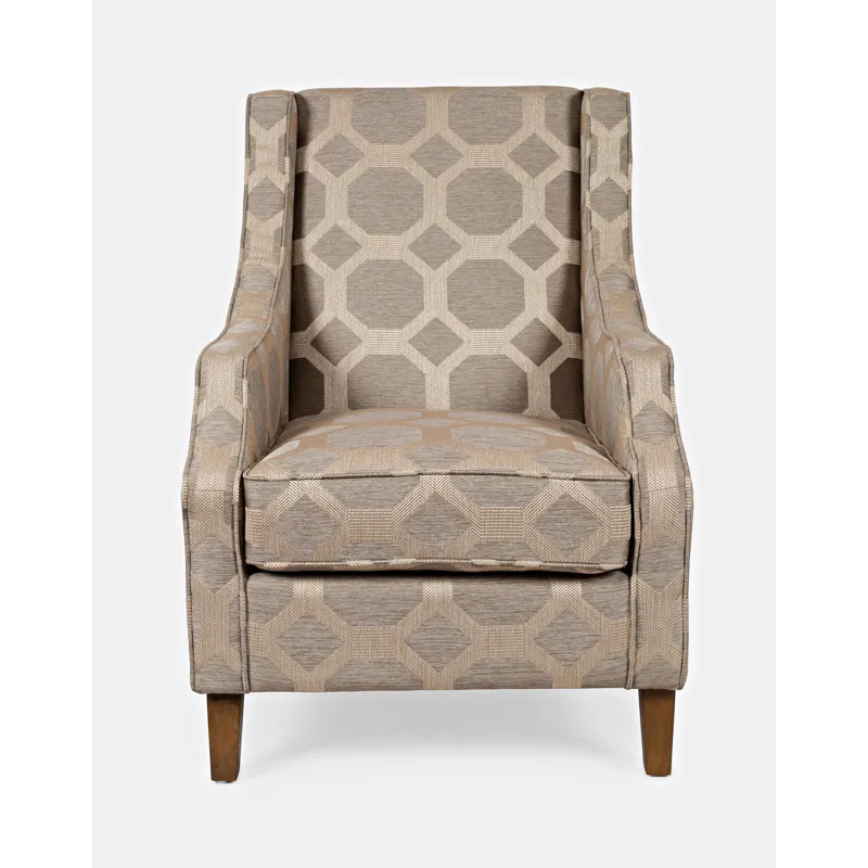 Sanders Geometric Pattern Luxury Accent Upholstered Accent Chair