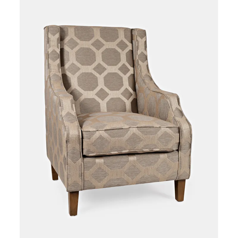 Sanders Geometric Pattern Luxury Accent Upholstered Accent Chair