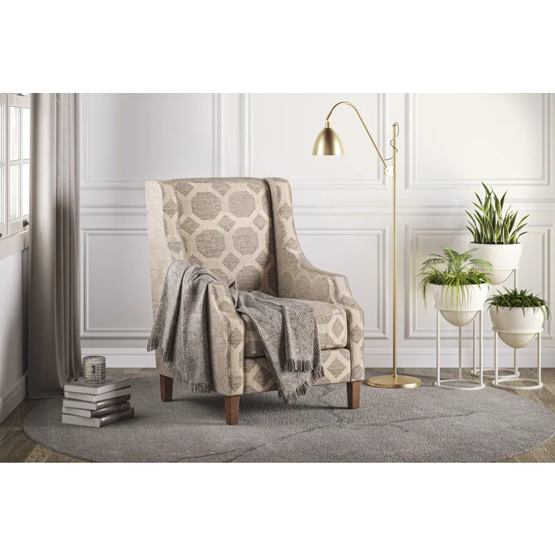 Sanders Geometric Pattern Luxury Accent Upholstered Accent Chair