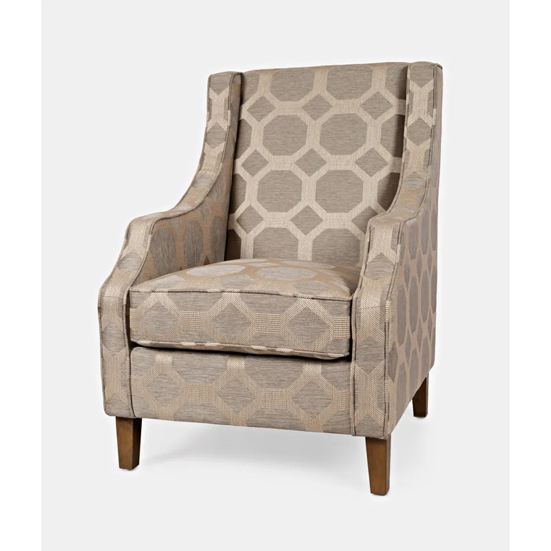 Sanders Geometric Pattern Luxury Accent Upholstered Accent Chair