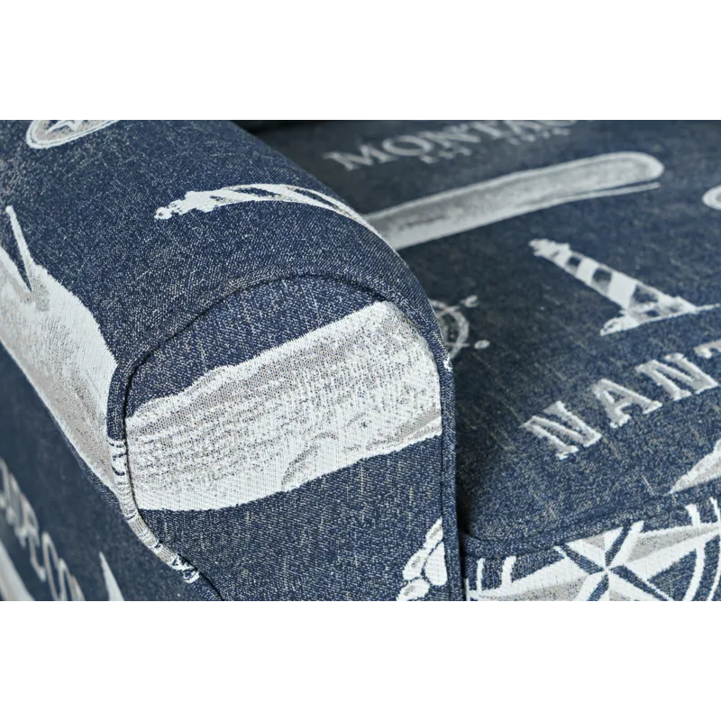 Seafarer Coastal Nantucket Cape Nautical Upholstered Accent Chair