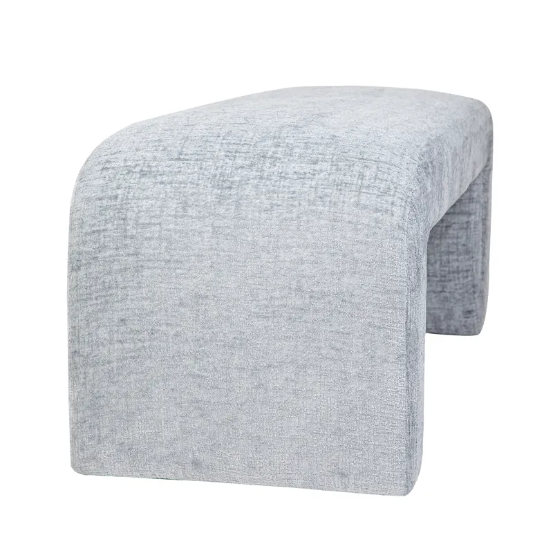Sophia Modern Luxury Curved Upholstered Waterfall Jacquard Bench Large