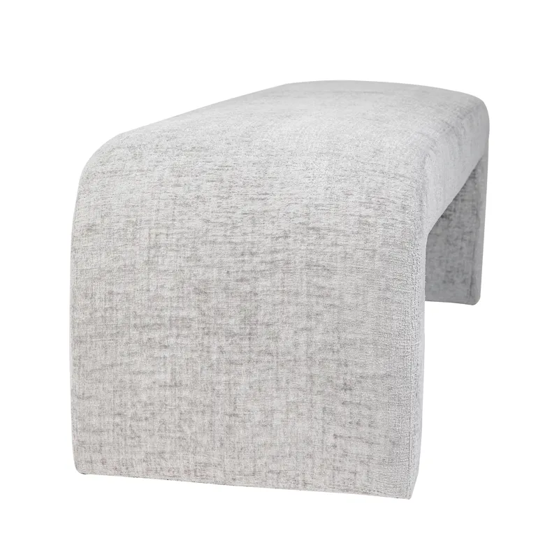 Sophia Modern Luxury Curved Upholstered Waterfall Jacquard Bench Large