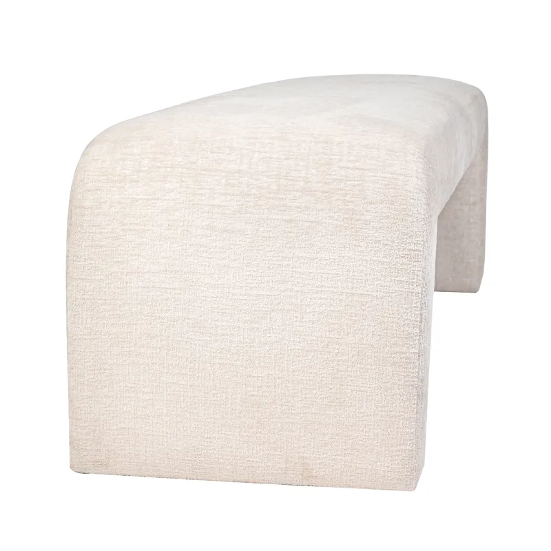 Sophia Modern Luxury Curved Upholstered Waterfall Jacquard Bench Large