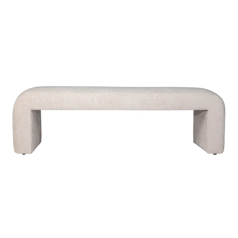 Sophia Modern Luxury Curved Upholstered Waterfall Jacquard Bench Large