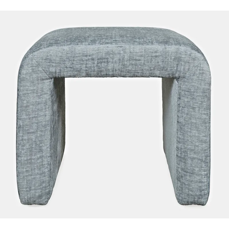 Sophia Modern Luxury Curved Upholstered Waterfall Jacquard Petite Ottoman Bench Set Of 2