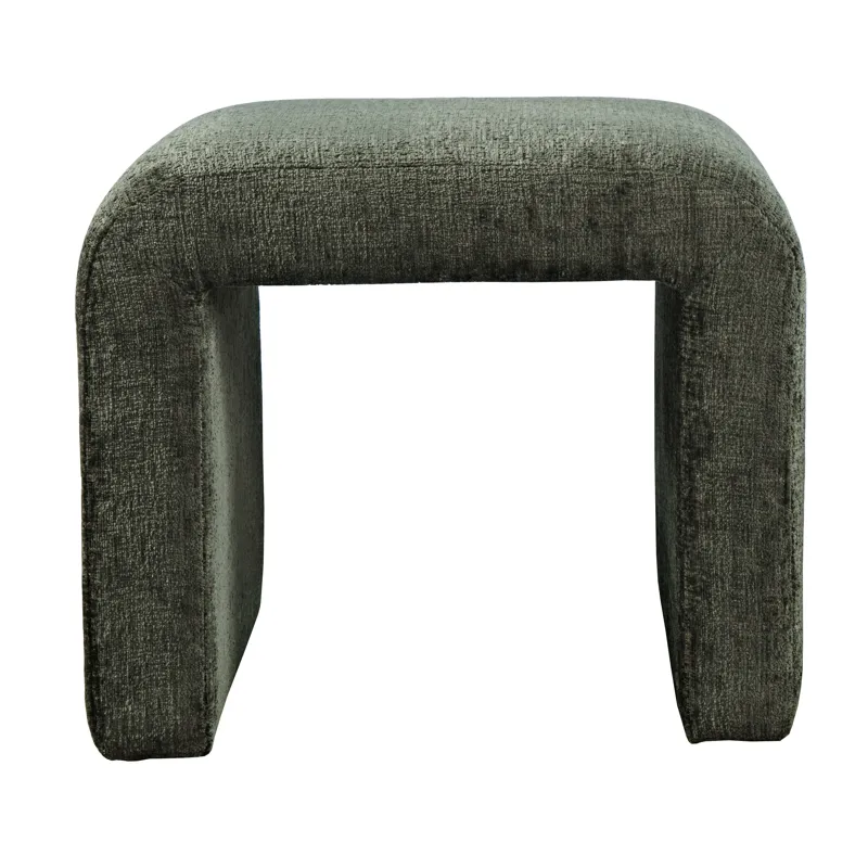 Sophia Modern Luxury Curved Upholstered Waterfall Jacquard Petite Ottoman Bench Set Of 2