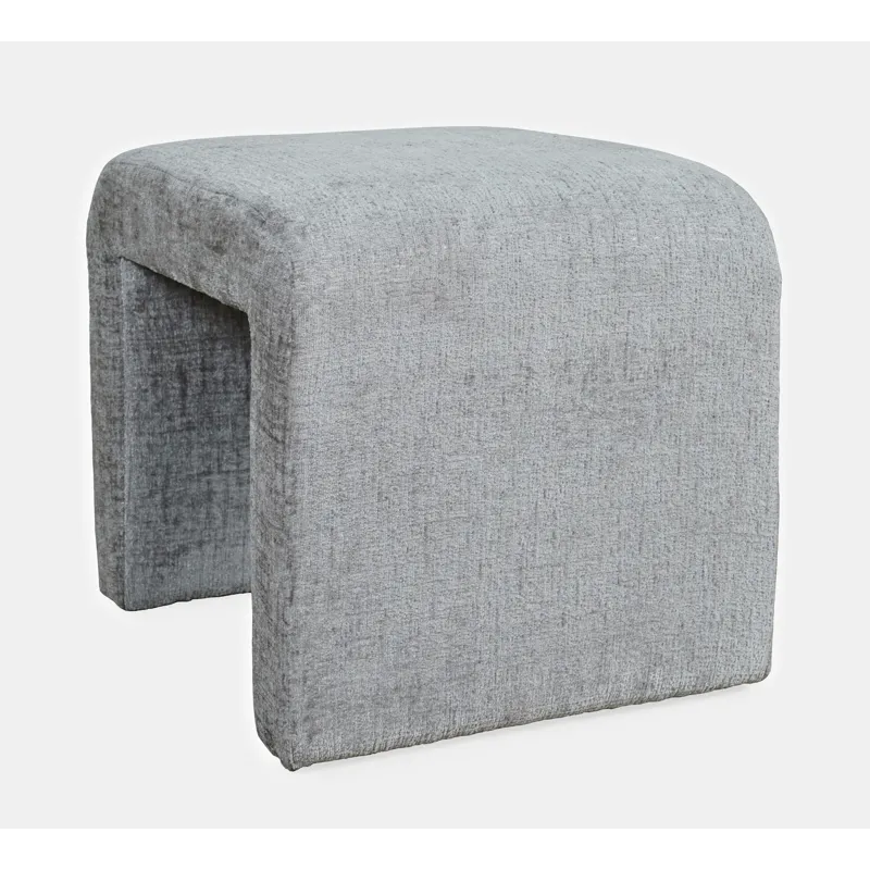 Sophia Modern Luxury Curved Upholstered Waterfall Jacquard Petite Ottoman Bench Set Of 2