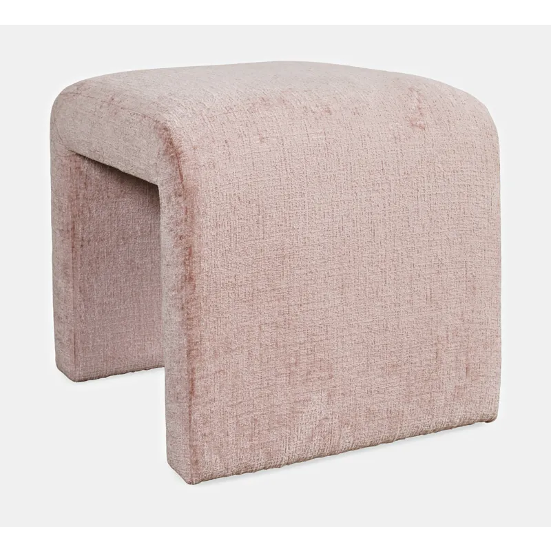 Sophia Modern Luxury Curved Upholstered Waterfall Jacquard Petite Ottoman Bench Set Of 2