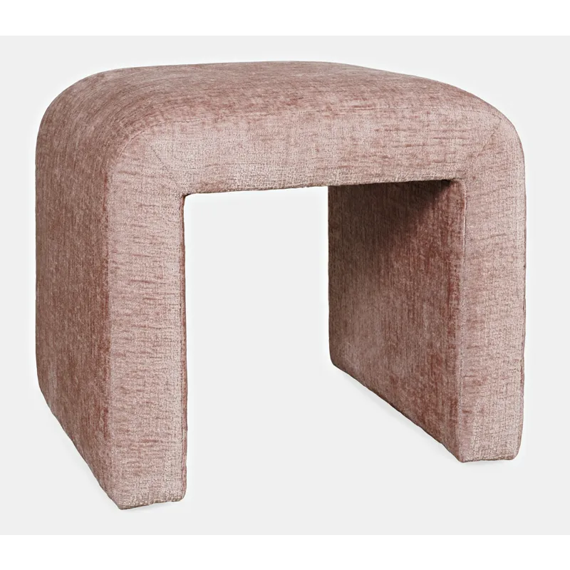 Sophia Modern Luxury Curved Upholstered Waterfall Jacquard Petite Ottoman Bench Set Of 2