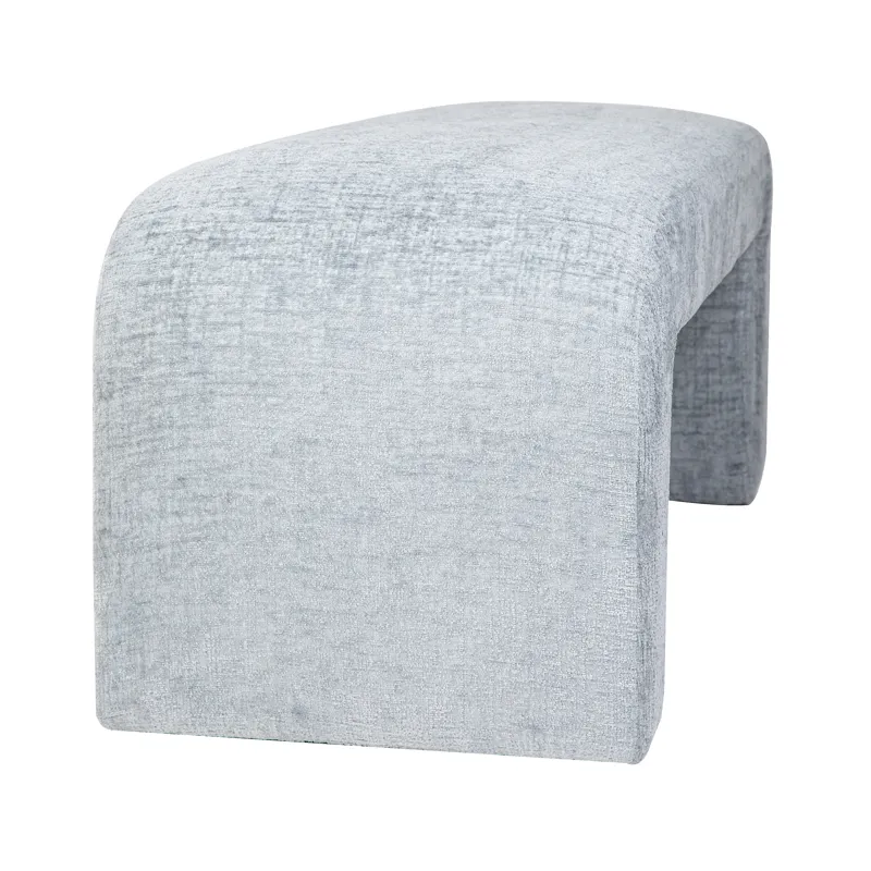 Sophia Modern Luxury Curved Upholstered Waterfall Jacquard Bench Small