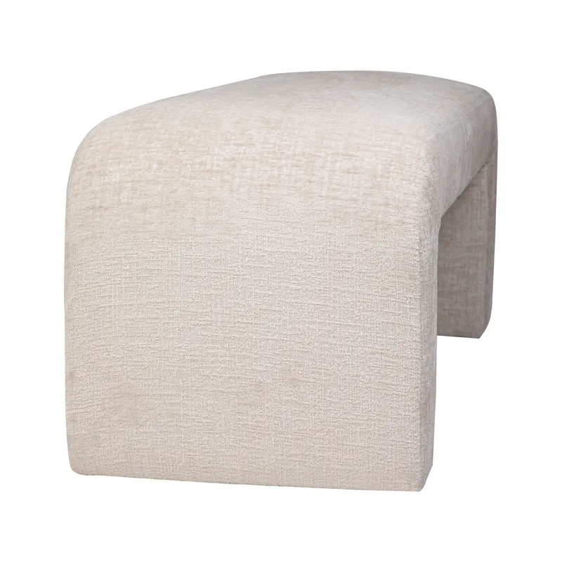 Sophia Modern Luxury Curved Upholstered Waterfall Jacquard Bench Small