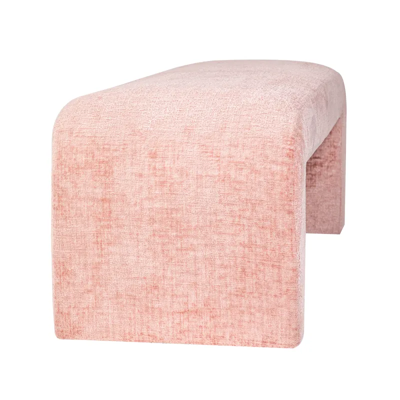 Sophia Modern Luxury Curved Upholstered Waterfall Jacquard Bench Small