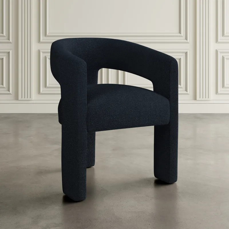 Sven Modern Contemporary Upholstered Three-Leg Curved Back Dining Chair