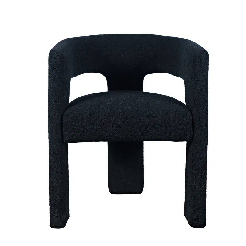 Sven Modern Contemporary Upholstered Three-Leg Curved Back Dining Chair