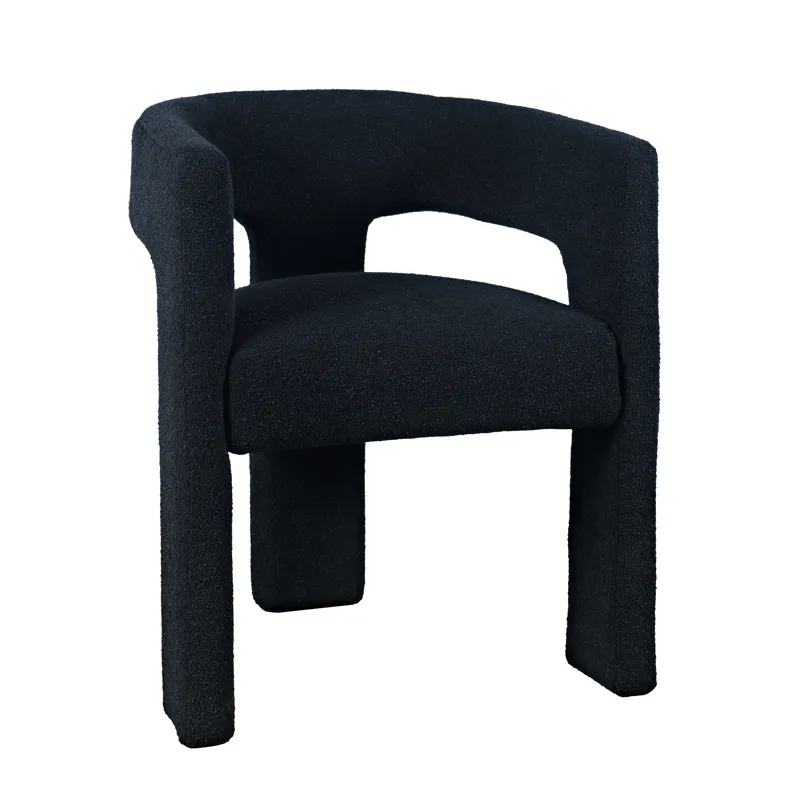 Sven Modern Contemporary Upholstered Three-Leg Curved Back Dining Chair