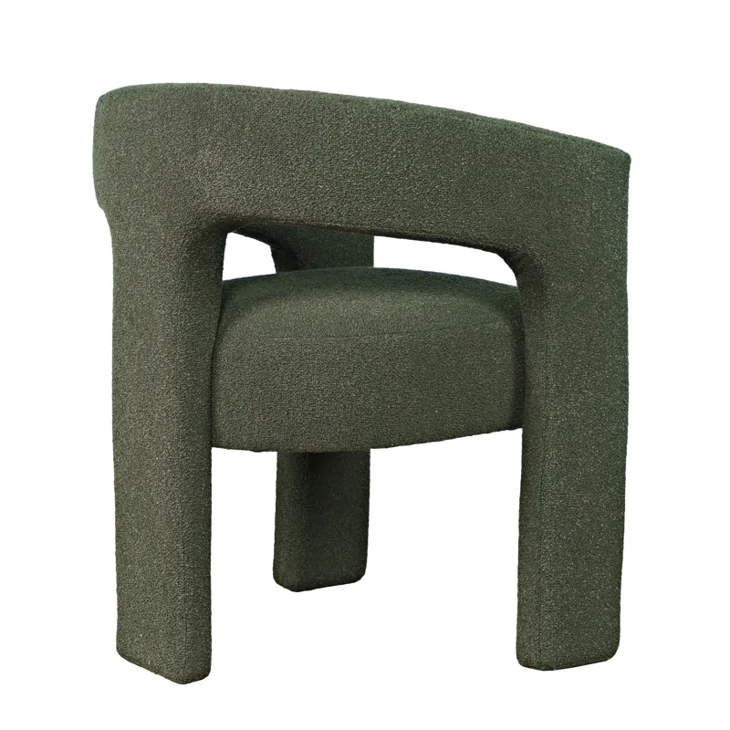 Sven Modern Contemporary Upholstered Three-Leg Curved Back Dining Chair