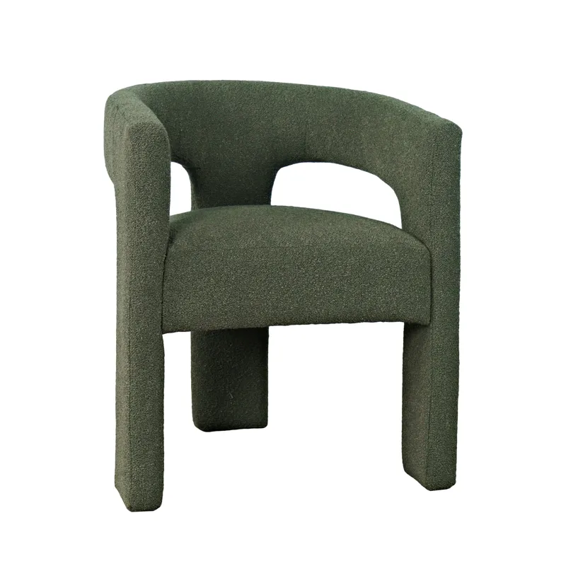 Sven Modern Contemporary Upholstered Three-Leg Curved Back Dining Chair