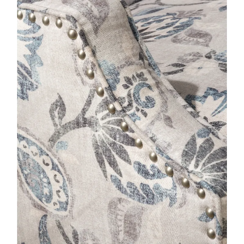 Westbrook Paisley Fabric Transitional Upholstered Accent Chair With Nailhead Trim
