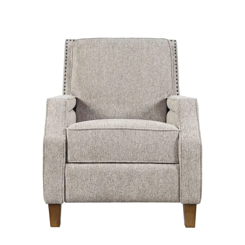 York Modern Transitional Linen Upholstered Recliner Accent Chair With Nailhead Trim