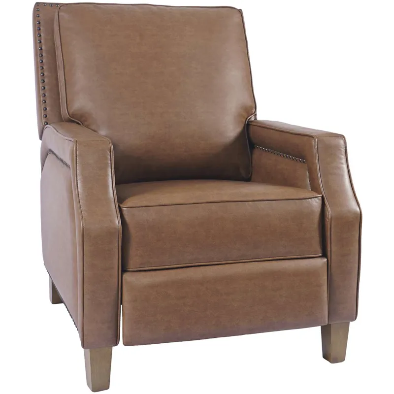 York Push Back Upholstered Recliner Accent Chair With Nailhead Trim