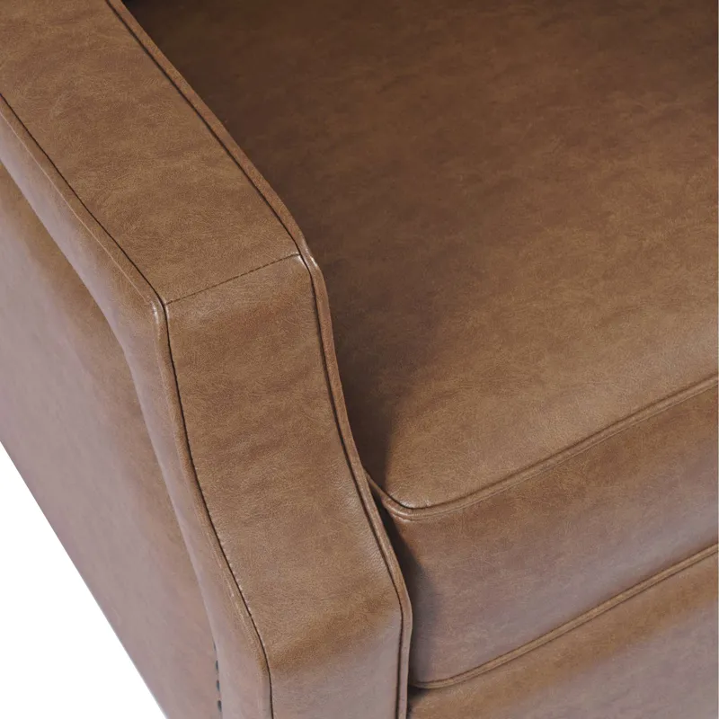 York Push Back Upholstered Recliner Accent Chair With Nailhead Trim