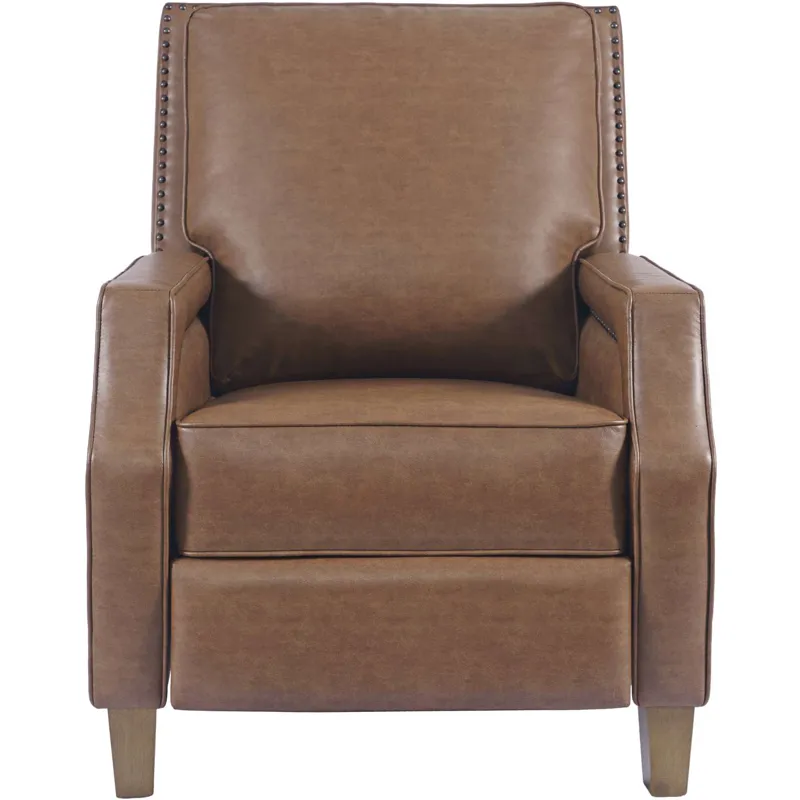 York Push Back Upholstered Recliner Accent Chair With Nailhead Trim
