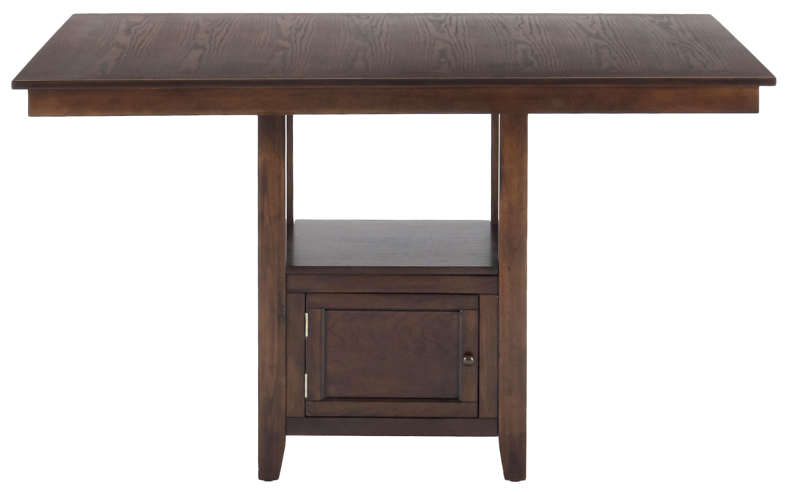 Olsen Oak Casual Counter Height Rectangle Table With Storage Pedestal Base Nis217368033 By Paragon At The Furniture Mall Olsen Oak Casual Counter Height, Counter Height Dining Table With Storage Pedestal Base