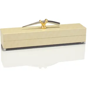75X5X24 Cream Box W/ Gold/Nickel Handle