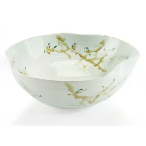 X Curled Rim Ex Lg Bowl In Greens