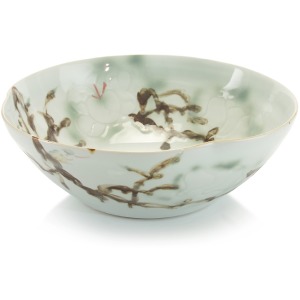 X Med Curled Rim Porcelain Bowl