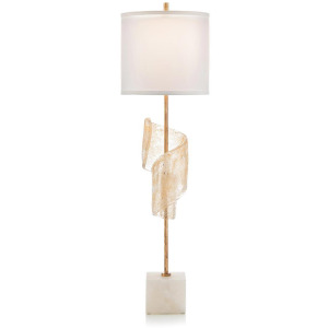 Furls With A Hint Of Gold Buffet Lamp