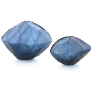Asymmetrical Azure Bowls - Set of 2