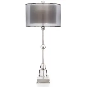 Crystal And Nickel Buffet Lamp