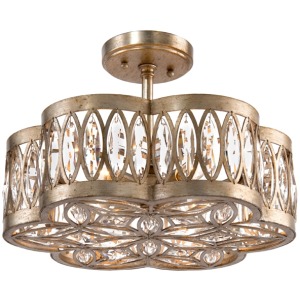X Six Light Diamante Semi-Flush