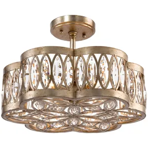 X Six Light Diamante Semi-Flush