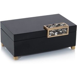 5X12X7 Black Box W/Silver Stone Accent